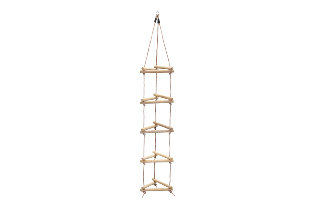 3 Sided Wooden Rung Rope Ladder Triangle PP Ropes, climbing ladder